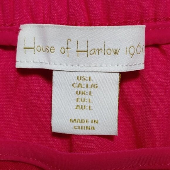 NWOT HOUSE OF HARLOW 1960 Linen blend summer fuchsia mini skirt - Picture 10 of 11
